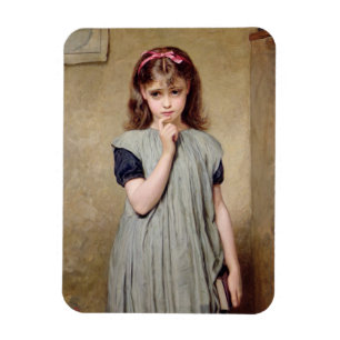 教室1876年の若い女の子(キャンバスの油 マグネット