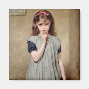 教室1876年の若い女の子(キャンバスの油 マグネット