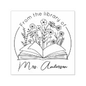 教室「ライブラリから」フローラ蔵書票 セルフインキングスタンプ (デザイン)