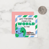 教室 地球 ワールド バレンタインデー ノートカード (正面/裏面インサイチュ)