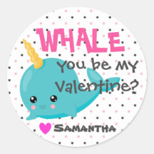 教室Narwhal Valentine "Whale you be mine"