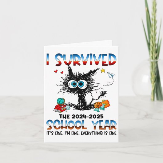 教師あるある　学校最後の日も無事生き残った！ カード (正面)