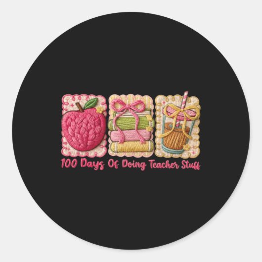 教師として取り組む100のこと刺繍アート ラウンドシール (正面)