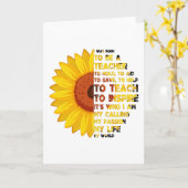 教師として生まれつき Inspirational Teacher Quotes カード (黄色い花)