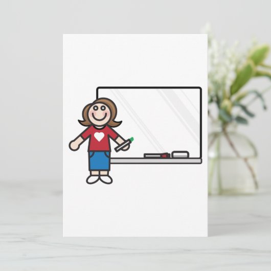 教師とホワイトボードの招待状 招待状 (スタンド正面)