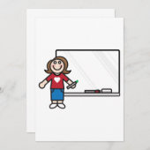 教師とホワイトボードの招待状 招待状 (正面/裏面)