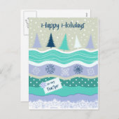 教師のためのスノーフレークホリデーカード スクラップブッキング シーズンポストカード (正面/裏面)