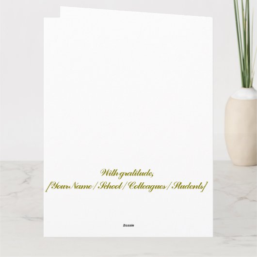 教師のためのピンクの花のハッピーリタイアメントカード カード (裏面)