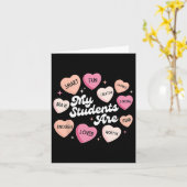 教師のためのポジティブなアファメーション バレンタイン キャンディ ハート カード (黄色い花)