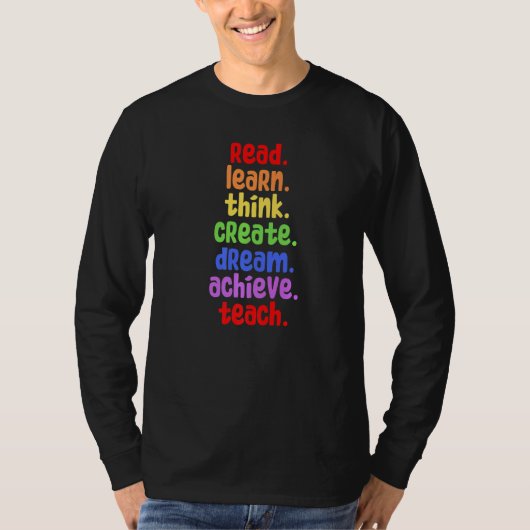 教師のための本 読んで学んで夢を叶える 引用にインスパイアされた Tシャツ (正面)