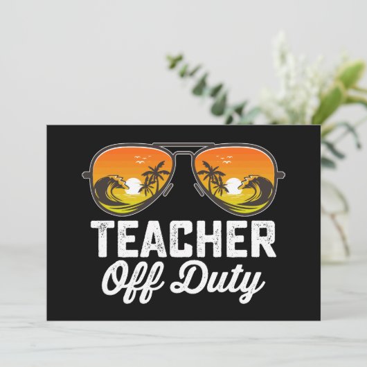 教師のオフデューティ サングラス 学校最後の日 招待状 (スタンド正面)