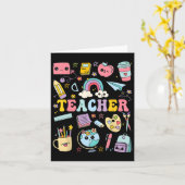 教師のシャツ グルーヴィー 教師 学校に戻る 私のために カード (黄色い花)