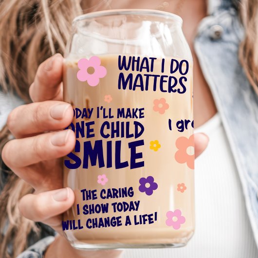 教師のポジティブな言葉 フラワー ガラス缶