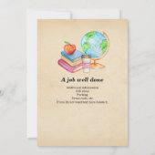 教師のヴィンテージ地球儀の本　引退パーティー 招待状 (裏面)