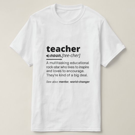 教師の定義, おもしろ教師の定義 Tシャツ (デザイン正面)