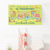 教師の教室歓迎サイン 学校 列車 バナー 横断幕 (インサイチュ)