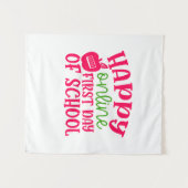 教師の日 オンライン授業初日 おめでとう タペストリー (正面(横))