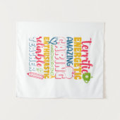 教師の日 素晴らしい思いやりある先生 タペストリー (正面(横))