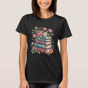 教師の本好きのための野の花のバックトゥスクールデザイン Tシャツ