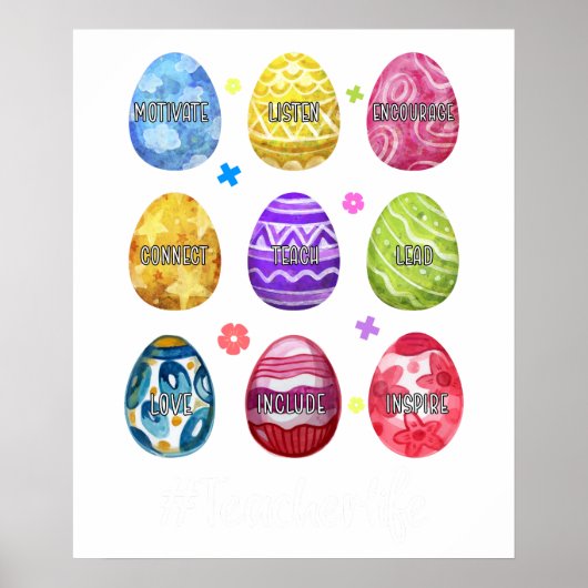 教師の生活卵、レトロ、ヴィンテージ ポスター (正面)