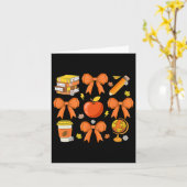 教師の秋のシャツ コケティー リボン パンプキン オータム サンクス カード (黄色い花)