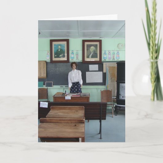 教師の誕生日、一部屋の学校 カード (正面)