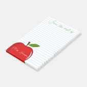 教師の赤いリンゴの机から - 名入れ商品 ポストイット (アングル)