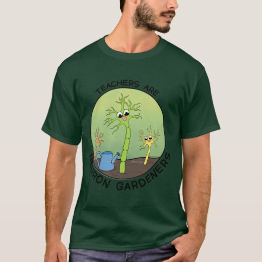教師はニューロンの庭師 レトロなデザイン Tシャツ (正面)