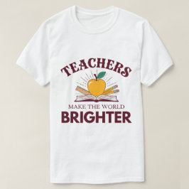 教師は世界をより明るくする アップル ブック Tシャツ