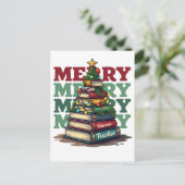教師へのギフト | メリークリスマス 教師 書籍 ポストカード (スタンド正面)