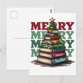 教師へのギフト | メリークリスマス 教師 書籍 ポストカード (正面/裏面)
