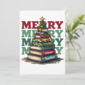 教師へのギフト | メリークリスマス 教師 書籍 招待状 (スタンド正面)