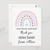 教師へのクリスマス感謝ギフト レインボー ポストカード (正面/裏面)