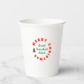 教師へのクリスマス感謝ギフト レインボー 紙コップ (正面)