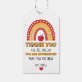 教師への感謝のタグ – 虹のデザインありがとう ギフトタグ (裏面)