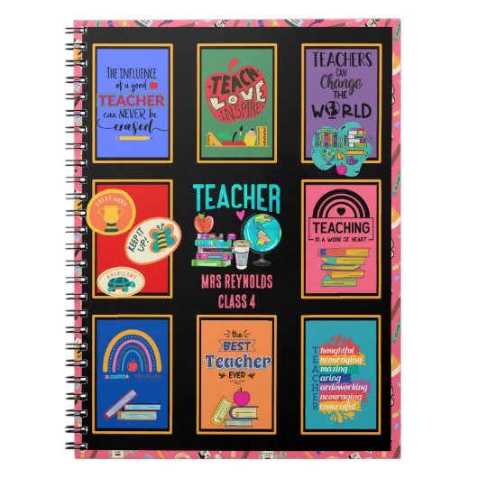 教師への感謝の気持ちを表す面白い名言 退職 おもしろい プレゼント ノートブック (正面)