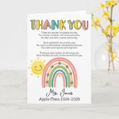 教師への虹の詩 年末の挨拶 カード (黄色い花)