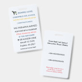 教師バッジ | アシスタントID – 学校職員 バッジ (正面＆裏面)