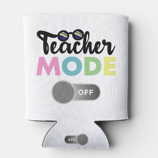 教師モードオフ 面白い 学校の最後の日 夏休み 缶クーラー (裏面)