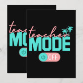 教師モード終了 最高の学校生活の最後の1日 夏休み 招待状 (正面/裏面)