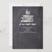 教師引退チョーク黒板ノスタルジック 招待状 (裏面)