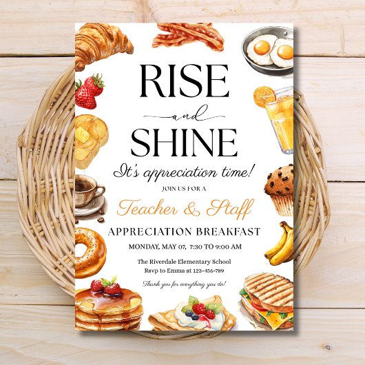 教師感謝の朝食会,朝食パーティー 招待状