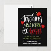 教師感謝週間パーティー装飾 ありがとう ポストカード (正面/裏面)