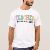 教師生活Tシャツ、学校に戻る教師Tシャツ Tシャツ (正面)