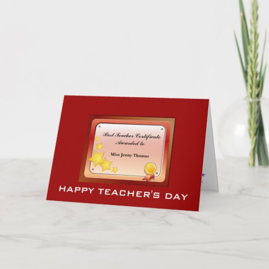 教師認定証（お名前入り） シーズンカード (正面)