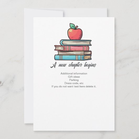 教師退職 色鮮やかな 懐かしい クラシック 招待状 (裏面)