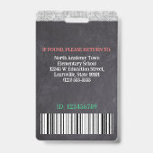 教師 学校職員 カスタム写真 ロゴ バーコード バッジ (裏面)