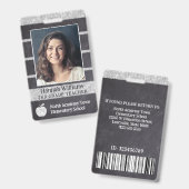 教師 学校 カスタム 従業員 写真 ロゴ バーコード バッジ (表裏)