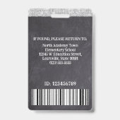 教師 学校 カスタム 従業員 写真 ロゴ バーコード バッジ (裏面)