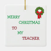 教師（教育補助員）クリスマスオーナメント セラミックオーナメント (裏面)
